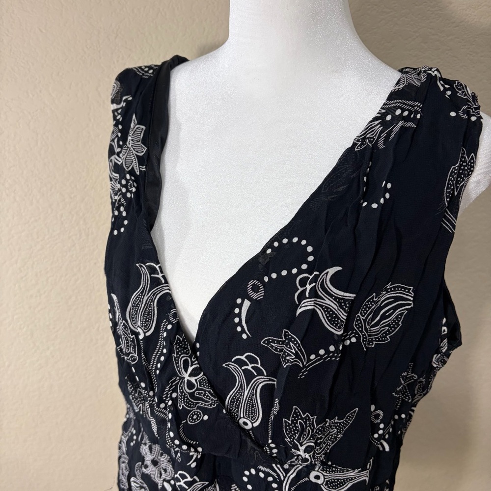 Ami Women's Black White Lightweight Tank Top Sz XL Y2K Bikercore Preppy Grunge - Picture 4 of 11